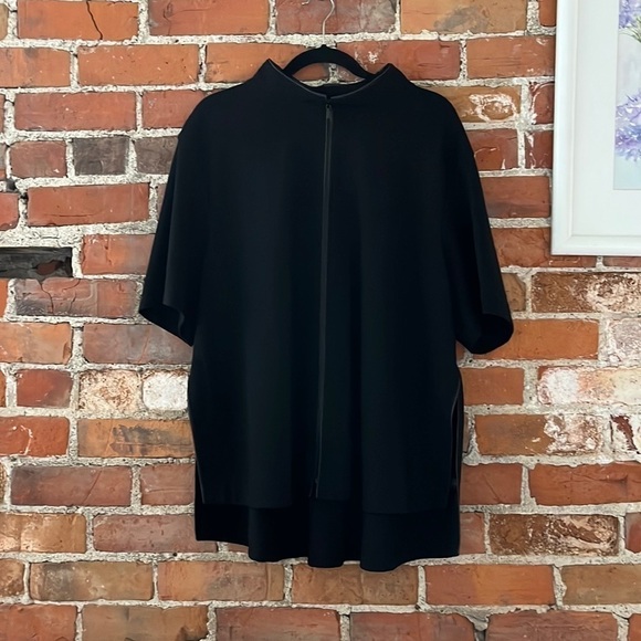 Lafayette 148 New York black short-sleeved collarless jacket, size XXL/US 24 - Picture 2 of 8